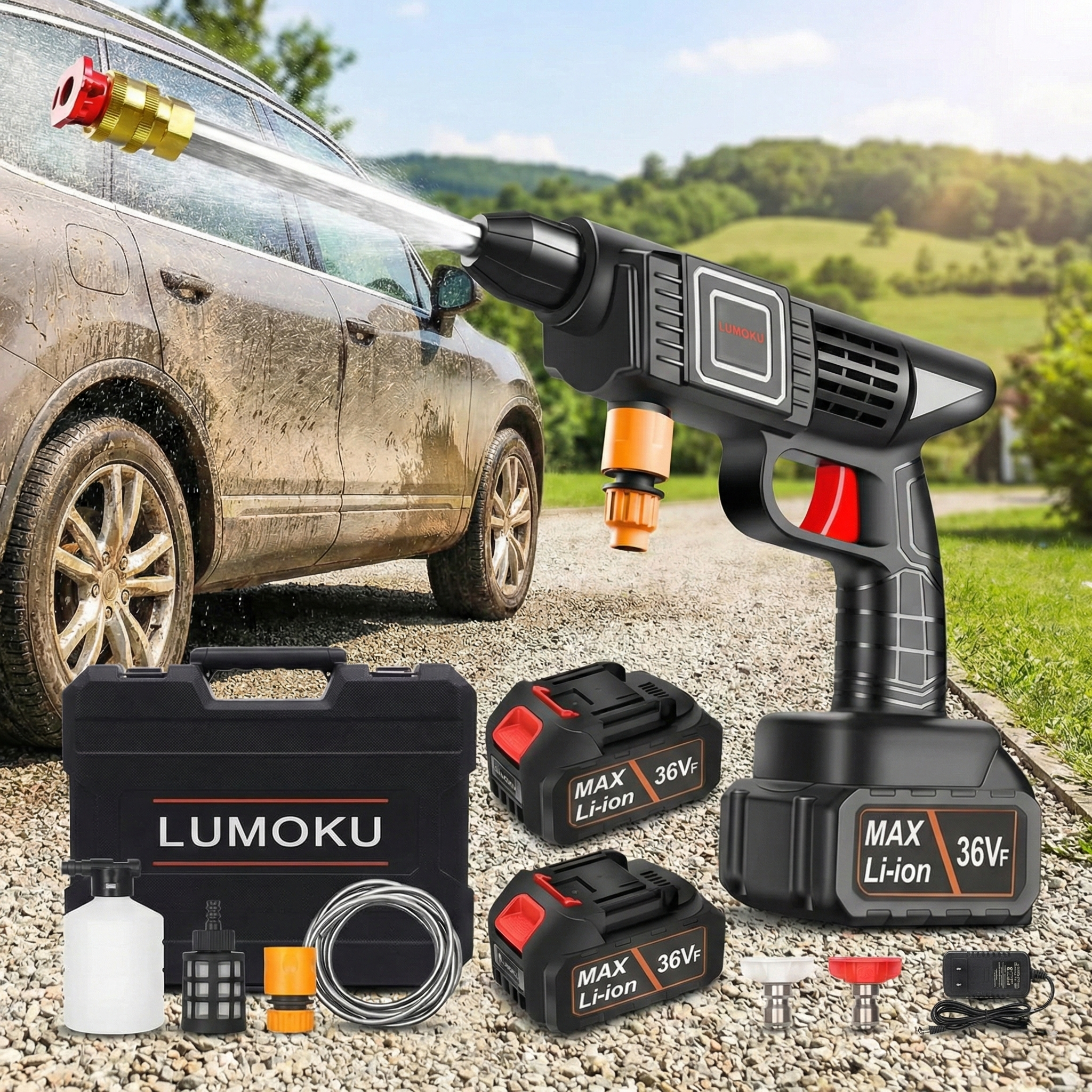 Hidrolavadora portátil dos baterías - Imagen 2