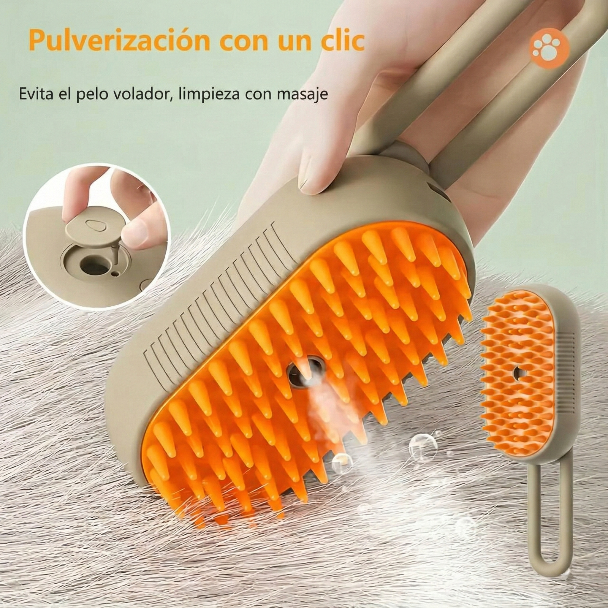 Cepillo con mango a vapor para mascotas - Imagen 3