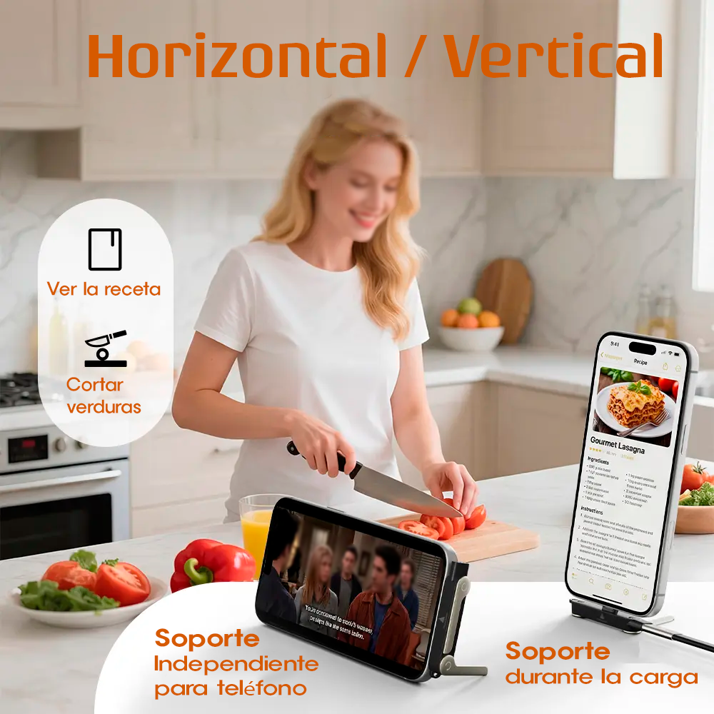 CARGADOR CON SOPORTE PLEGABLE +ADAPTADOR - Imagen 4