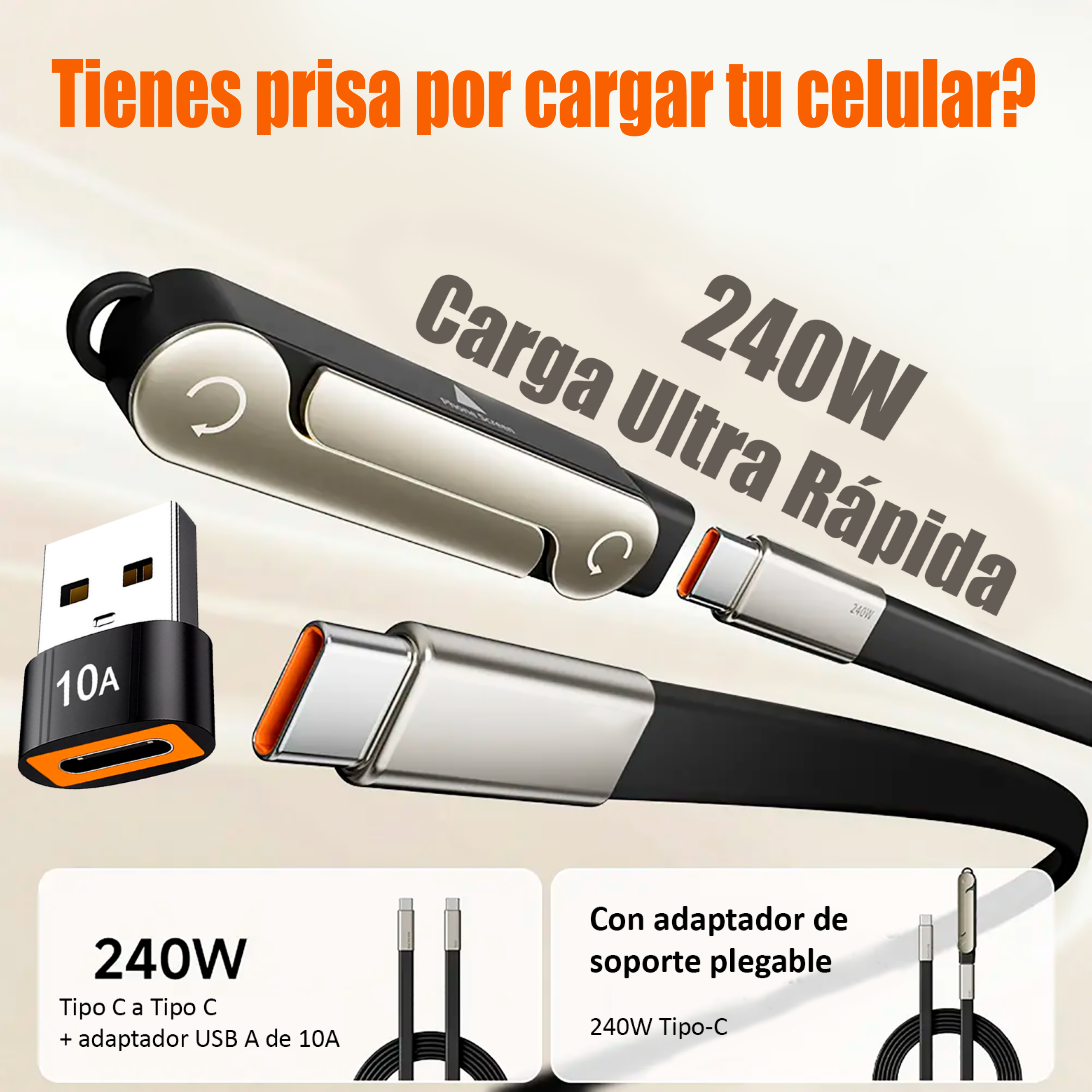 CARGADOR CON SOPORTE PLEGABLE +ADAPTADOR - Imagen 3