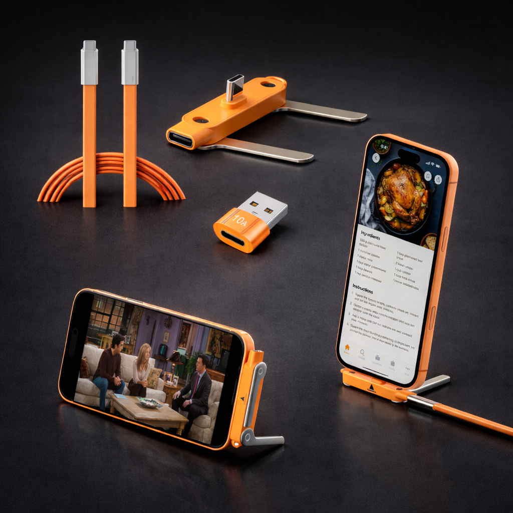 CARGADOR CON SOPORTE PLEGABLE +ADAPTADOR