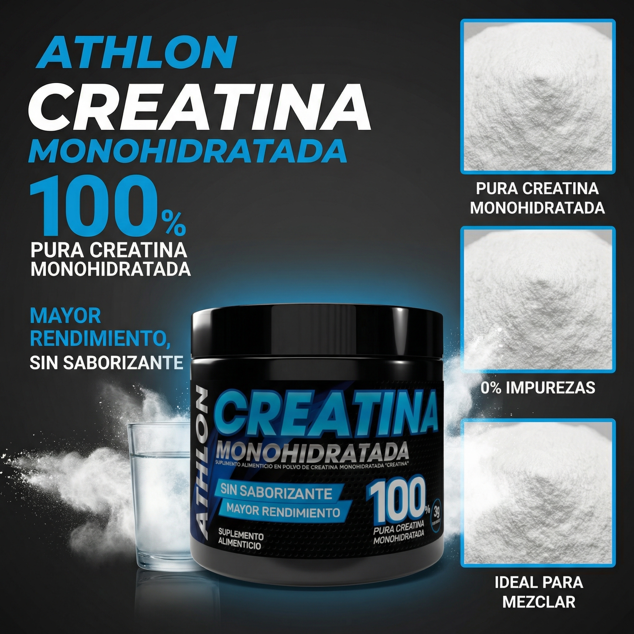 ATHLON CREATINA 250GR / ENERGÍA - Imagen 3