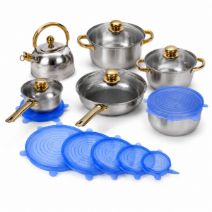 Set De Ollas y Tapas De Silicona